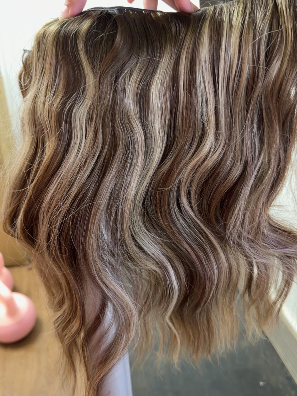 Premium Wavy Hair Extension - Ash Blonde & Light Brown Mix